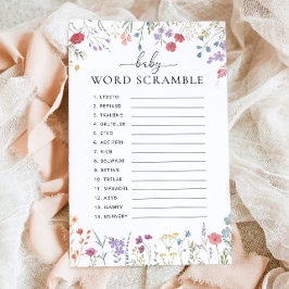 Wildblomma Boho Baby Shower Game Ord Scramble