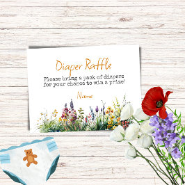 Wildblomma Boho Blommigt Baby Shower Raffle Tilläggskort