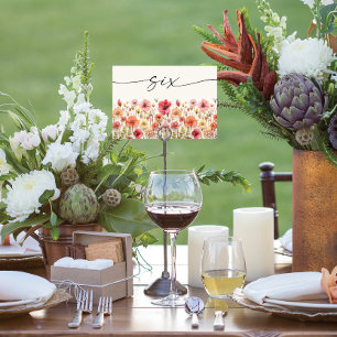 Wildblomma Boho Bord-kort nummer sex Bordsnummer