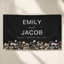 Wildblomma Boho Bröllop in Bloom Black White