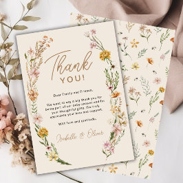 Wildblomma Boho Chic Baby Shower - tack för ditt k Inbjudningar