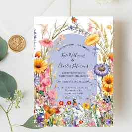 Wildblomma boho chic blommigt Wandbröllopsinbjudan Inbjudningar