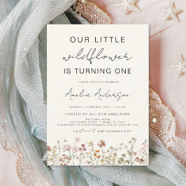 Wildblomma Boho Chic First Birthday Terracotta Inbjudningar