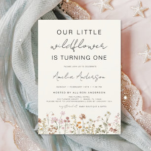 Wildblomma Boho Chic First Birthday Terracotta Inbjudningar