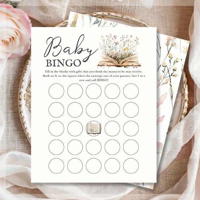 Wildblomma | Bok Theme Baby Bingo Game Lakan (Skapare uppladdad)