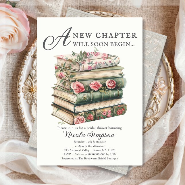 Wildblomma | Bok Theme Inbjudningskort för möhippa (Skapare uppladdad)