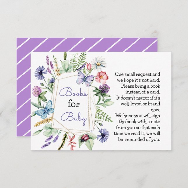 Wildblomma Bokar för Baby Card Tilläggskort (Fram/baksida)