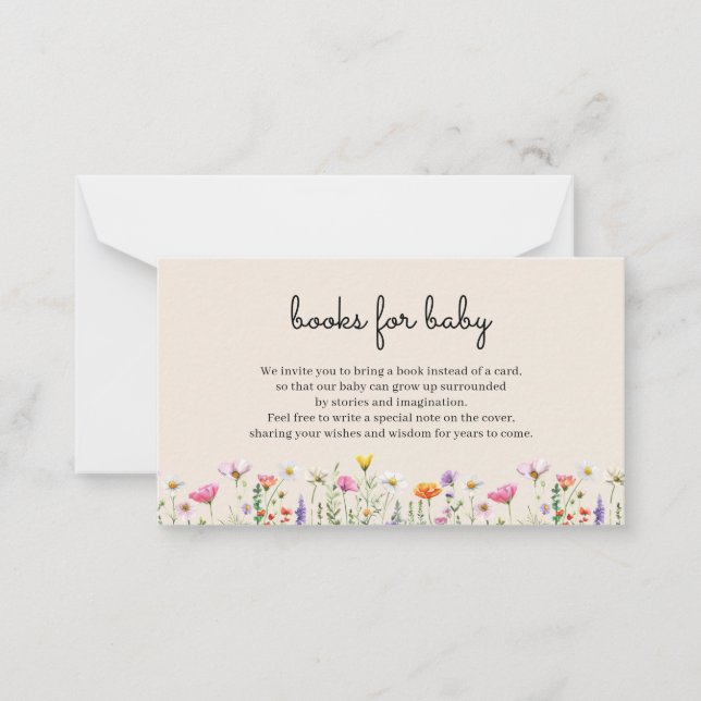 Wildblomma Bokar för Baby-inhägnadskort Anteckningskort (Framsida)