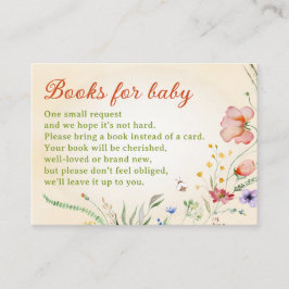 Wildblomma Bokar för Baby Shower Bibliotek Byggnad Tilläggskort