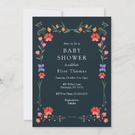 Wildblomma Botanic Garden Baby Shower Inbjudningar