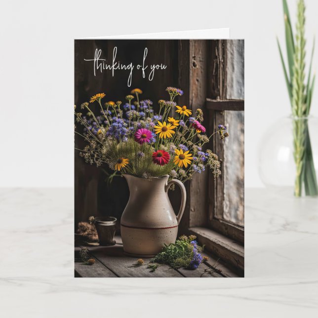 Wildblomma Bouquet för att du funderade på det Kort (Framsida)