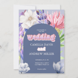 Wildblomma | Bröllop Arch | Botaniskt foto | QR Inbjudningar