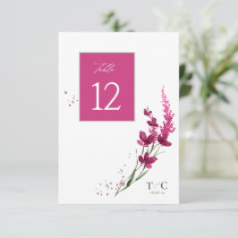 Wildblomma Bröllop Bord nr Fuchsia ID954 Inbjudningar