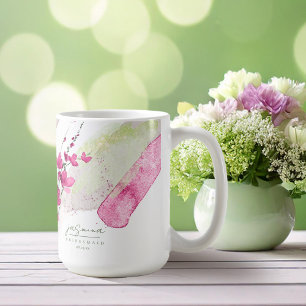 Wildblomma Bröllop Bridesmaid Fuchsia ID954 Kaffemugg