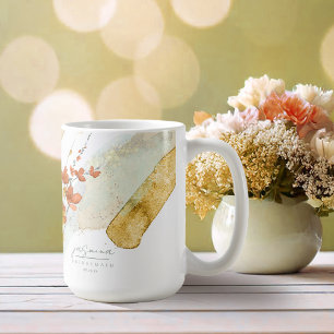 Wildblomma Bröllop Bridesmaid Guld ID954 Kaffemugg