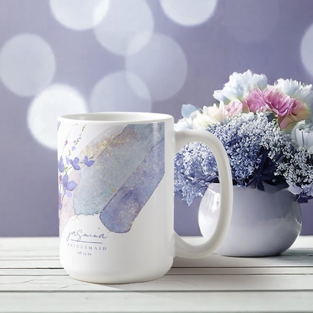 Wildblomma Bröllop Bridesmaid Peri ID954 Kaffemugg (Skapare uppladdad)