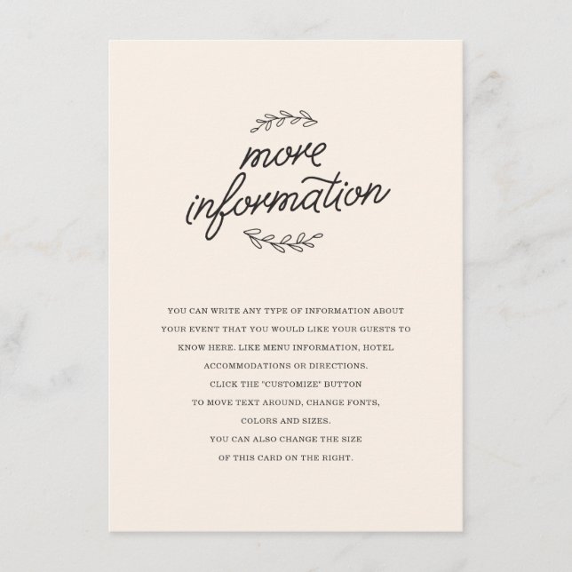 Wildblomma Bröllop Infoga Tilläggskort (Framsida)