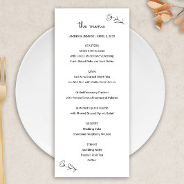 Wildblomma Bröllop Menu Program