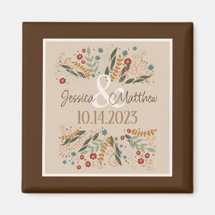 Wildblomma Bröllop Modern Elegant Inspirief Magnet