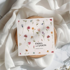 Wildblomma Bröllop Napkins Pappersservett