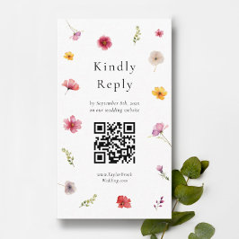 Wildblomma Bröllop OSA QR-kod Tilläggskort
