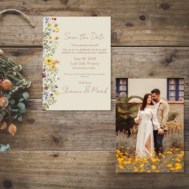 Wildblomma Bröllop Photo Spara Datumet (Skapare uppladdad)