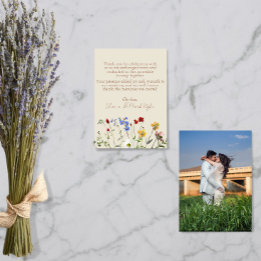 Wildblomma Bröllop Photo Tackto You Card Tack Kort