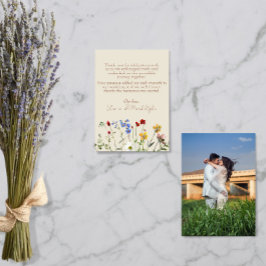 Wildblomma Bröllop Photo Tackto You Card Tack Kort