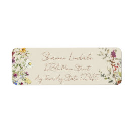 Wildblomma Bröllop Returadress Etikett