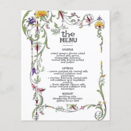 Wildblomma Bröllop Rustic Land Vild Flower Menu