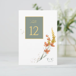 Wildblomma Bröllop Struktur Bord nr Guld ID954 Inbjudningar