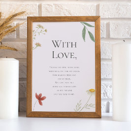 Wildblomma Bröllop Tack för deltagande Poster