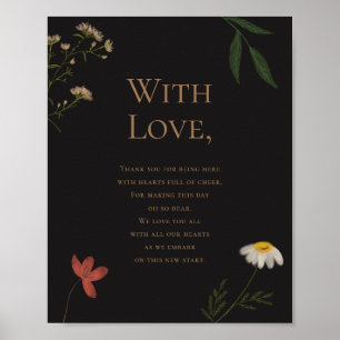 Wildblomma Bröllop Tack för deltagande Poster