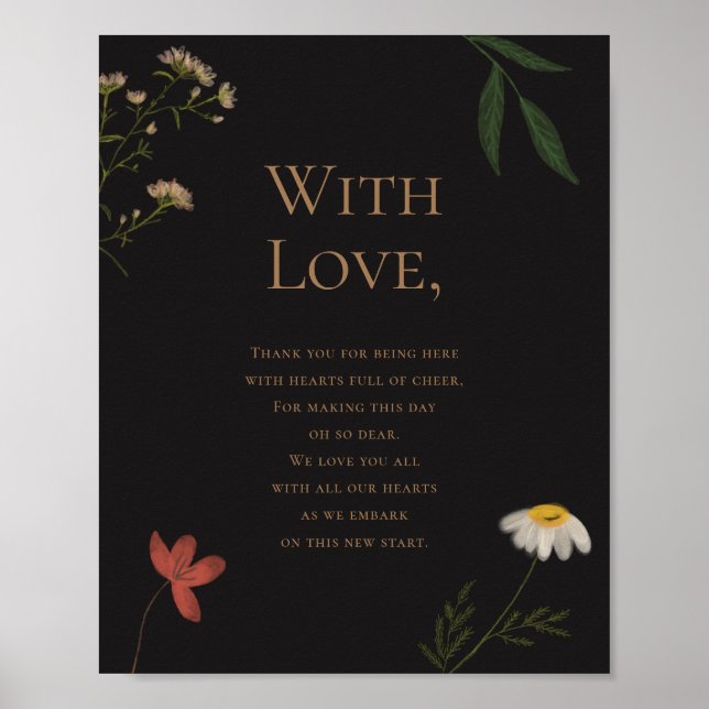 Wildblomma Bröllop Tack för deltagande Poster (Framsidan)