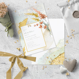 Wildblomma Bröllop Watercolor Möhippa Sh Guld ID95