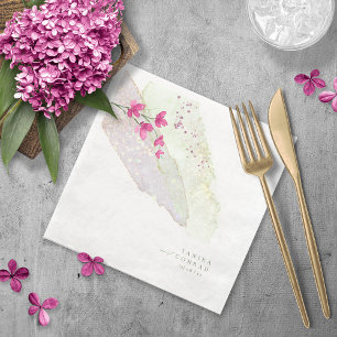 Wildblomma Bröllop Watercolor Paint Str Fsia ID954 Pappersservett