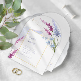 Wildblomma Bröllop Watercolor Peri Arch ID954 Inbjudningar
