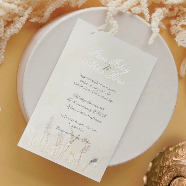 Wildblomma Burk Boho bröllopsinbjudan Inbjudningar (Skapare uppladdad)