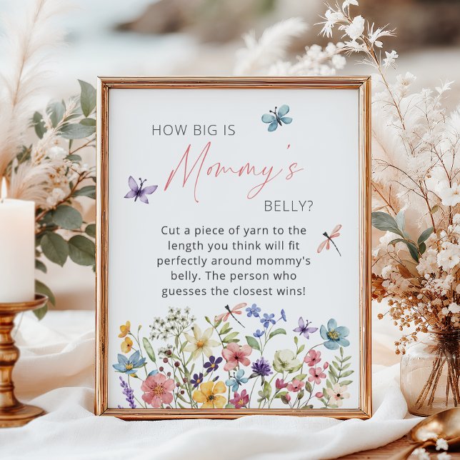 Wildblomma Butterfly Hur stor är Mammans Belly? Poster (Skapare uppladdad)