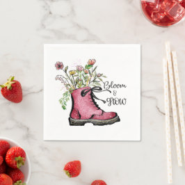 Wildblomma Citat Bloom och Grow Pappersservett