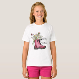 Wildblomma Citat Bloom och Grow T Shirt
