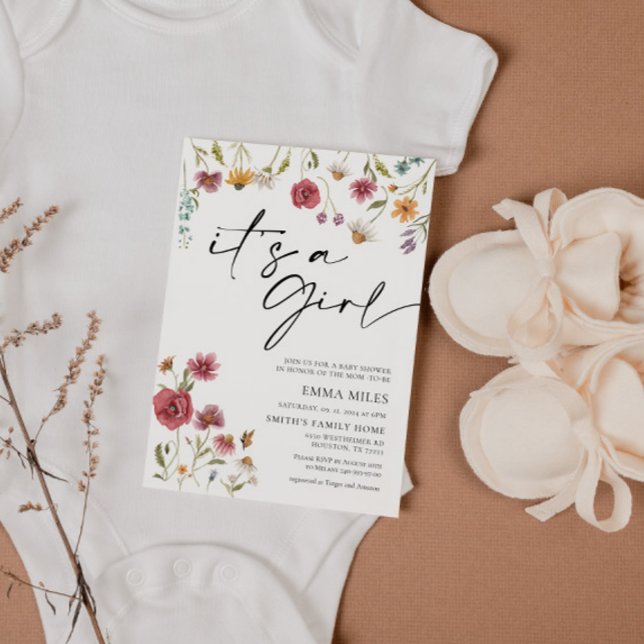 Wildblomma Det är en inbjudan till en liten babyåd (Skapare uppladdad)