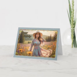 Wildblomma Dreams Womans födelsedagskort Kort