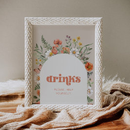 Wildblomma Drinks-tecken Poster