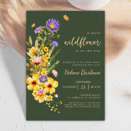 Wildblomma Elegant Modern Rustic Baby Shower Inbjudningar