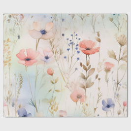 Wildblomma Fairy Blommigt Wrapping Papper Presentpapper