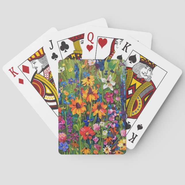 Wildblomma fält Akrylmålning Casinokort (Baksidan)