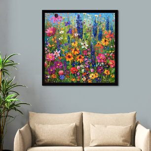 Wildblomma fält Akrylmålning Fototryck