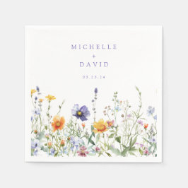Wildblomma Fält Bröllop Pappersservett
