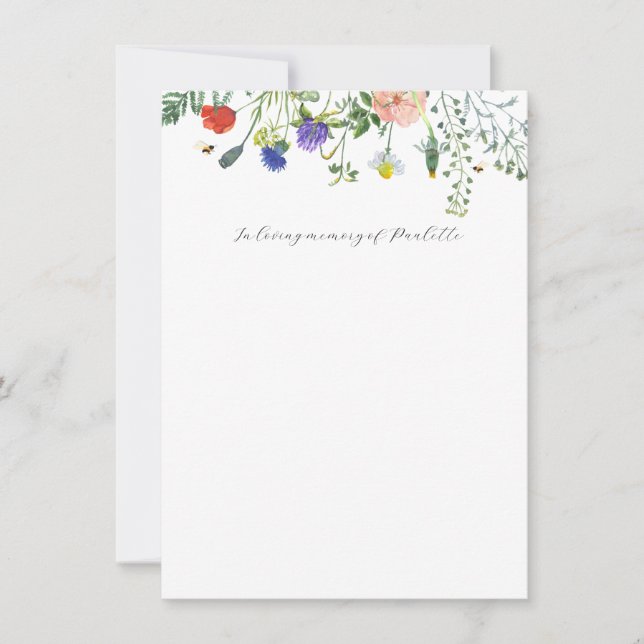 Wildblomma Fält i överljudsminneskort Inbjudningar (Framsida)